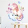 Sticker Plastic Interior color "Unicorn on a cloud with flowers" 29x32 cm