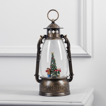 LED figure “Lantern with children and a Christmas tree” 15 × 30 × 12.5 cm, plastic, AAX3 batteries (not complete), USB, glow warm white-1