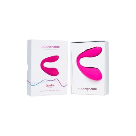 Vibrator for pairs Lovense Quake Dolce, silicone, pink color, 20 cm-13