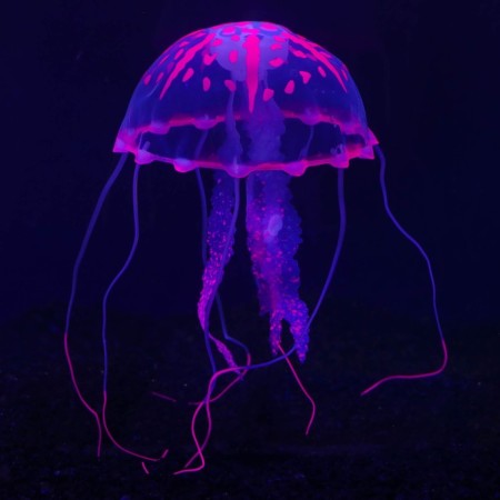 Decor for the Aquarium "Medusa" Silicone, with a neon effect, 10 x 10 x 20.5 cm, purple 71088-1