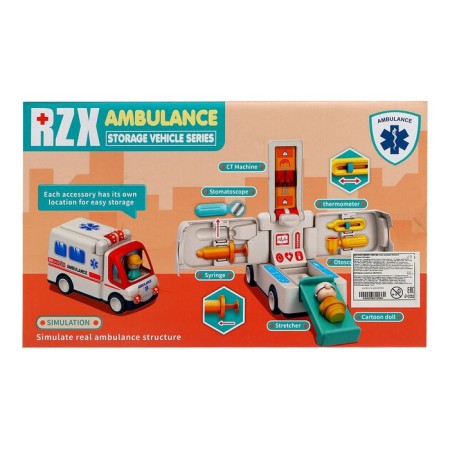 Developing toy "ambulance", light, sound effects, with accessories-12