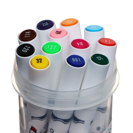 A set of markers, 12 colors, a cystic tip, in a plastic box-3