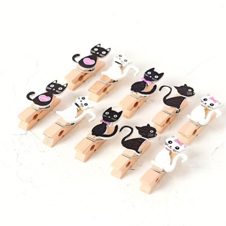 Set of decorative clothespins "cats" set of 10 pcs.-1