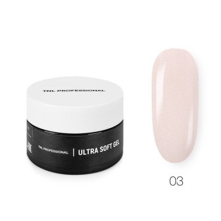 Low-temperature single-phase gel TNL Ultra Soft, No. 03 Camouflage pale pink, shimmer, 50 ml