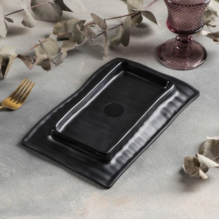 Black East dish, 24.6 × 15.4 × 3 cm, black color-2