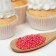 Sprinking confectionery "pearls" of rice grain in color glaze, red 2-5 mm, 50 g