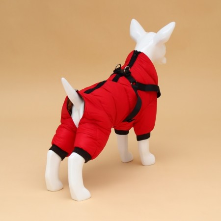 Kombinson for dogs with a slope "Moden", size 12 (DS 28, OG 38, Osh 27 cm), red-1
