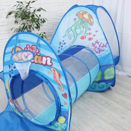 Set of children's game tent + tunnel + dry pool "Ocean", 6 × 53 × 53 cm-5