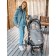 Winter fur envelope for a boy, height 105 cm, color gray color
