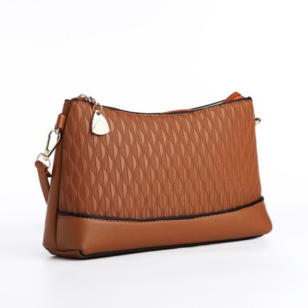 Cross-Bodi Bag on a zipper, brown color-2