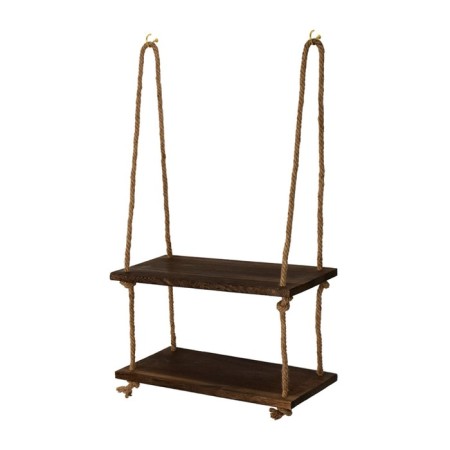 QWERTY TIVAT shelf, on ropes, 2 tiers, 40x20 cm, thickness 1.5 cm