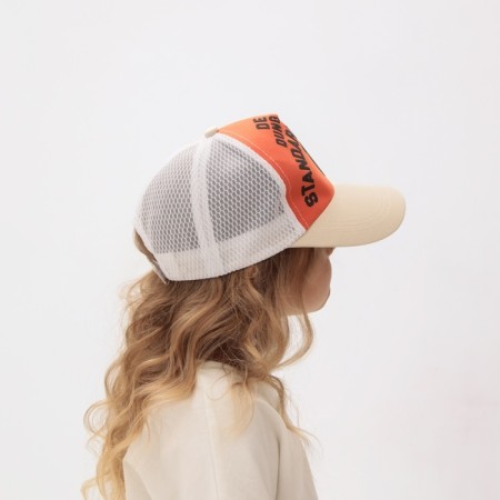 Baseball cap for the boy minku, orange color/beige, rr-r 52 cm-1
