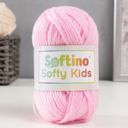 Yarn 100% acrylic "Softy Kids" 90m ± 5m 50 g Color 09 pink marshmallows