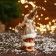 Santa Claus "in a brilliant suit, skiing" 16 cm, golden white
