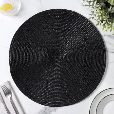 Serving napkin on the Glori Magistro table, d = 38 cm, black color-1