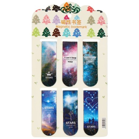 A set of magnetic bookmark for books Calligrata 6 pieces, "Universe", mix-2