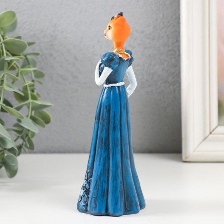 Souvenir Polystone "Lady Cat in a blue dress"-1