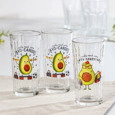 A set of glasses "Avocado", 230 ml, 3 pcs, Mix drawing-12