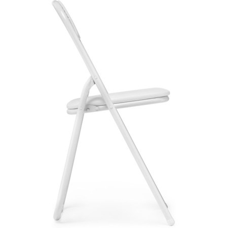 Fold 1 Metal Carcass chair, metal/eco -leather, white/white 43x40x77 cm-2