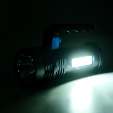 Manual battery, 3 and 1.5 W, 1200 mAh, USB, COB, 4 modes, charge indicator-2