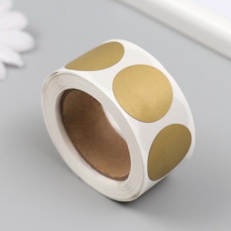 Sticker Paper "Golden Circle" Scretch-layer d = 2.5 cm 300 pcs in the roll-1