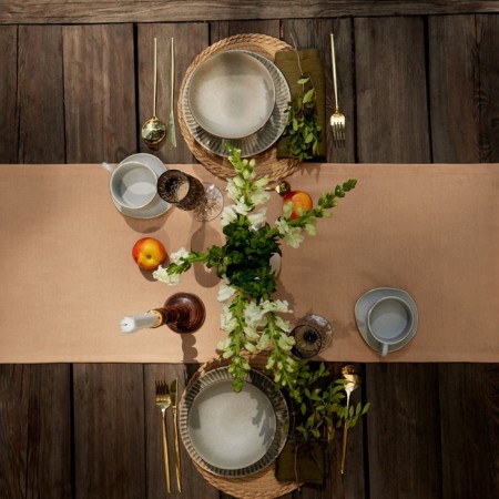 Ethel track ECO, col. Beige, 40x136 cm, 70% HL, 30% linen, 190 g/m2-3