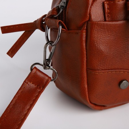 Cross-Bodi Bag on a zipper, brown color-3