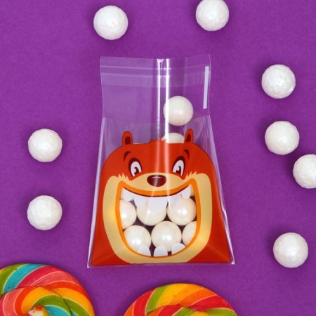 BOPP package with sticky tape, "festive assorted", 10*10+3cm-4