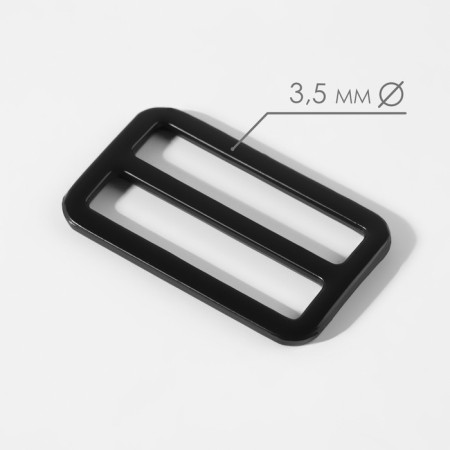 The buckle is regulatory, two -sided, inner width - 38 mm, thickness - 3.5 mm, 5 pcs, black matte color-1