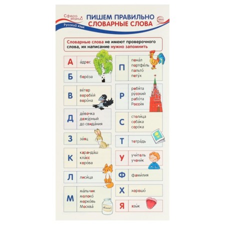 Set of cheat sheets "We write correctly 1-4 class" 10.9 x 20.2 cm-5