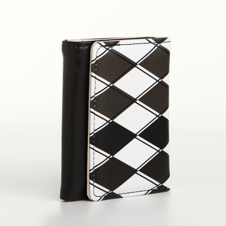 Women's wallet on the button, black color
