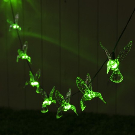 Garland “era” “thread” 3.8 m with nozzles “hummingbird”, IP44, dark thread, 10 LED, glow of multi, 1 mode, solar battery-1