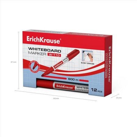 Board marker, 2.0 mm, Erichkrause W-110, Round, Red-5