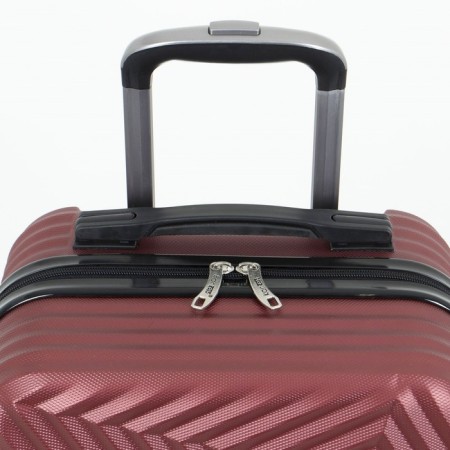 Small 20 suitcase, "Cartes factory", lightning department, code castle, 4 wheels, burgundy color-4