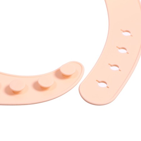 Bibslate for feeding "Bear", silicone, with pockets, beige-3