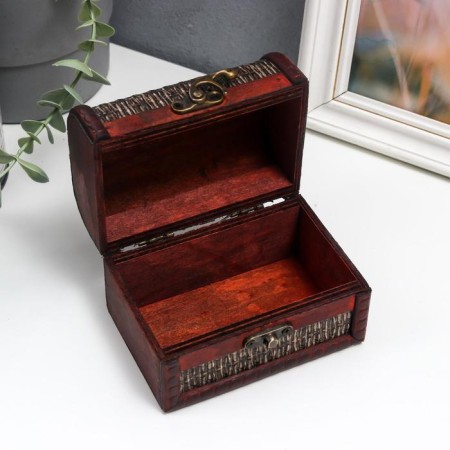 Casket wood chest "Romb braid" 8.5x12x8.5 cm-1