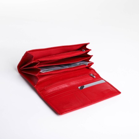 Women's wallet on magnet, red color-3