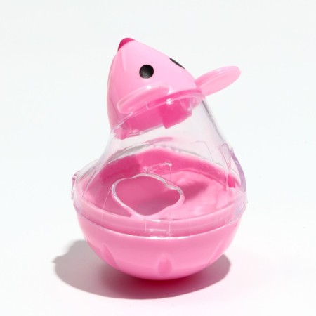 Nevali toy "Mouse" with a compartment for treats (up to 1 cm), 4.7 x 6.5 cm, pink-3