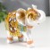 Polystone souvenir "White Elephant in the Golden Popone with blue inserts" MIX 9.5x5x7 cm
