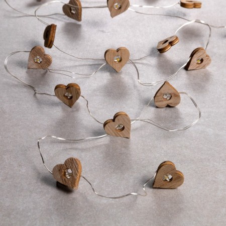 Garland “thread” 2 m dews with nozzles “heart”, IP20, silver thread, 20 LED, warm white glow, AAX2-1