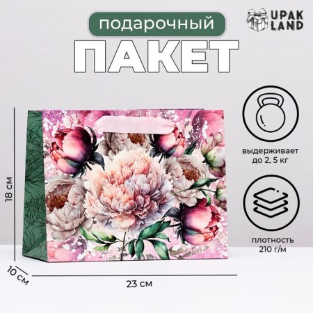 Laminated horizontal "Beautiful peonies", 23 x 18 x 10 cm