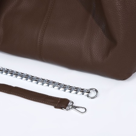 Load bag with lightning, external pocket, brown color-5