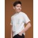 T -shirt for boys, height 128 cm, white color