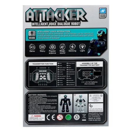 Attic robot, radio control, voice control, light, sound, with a battery-12