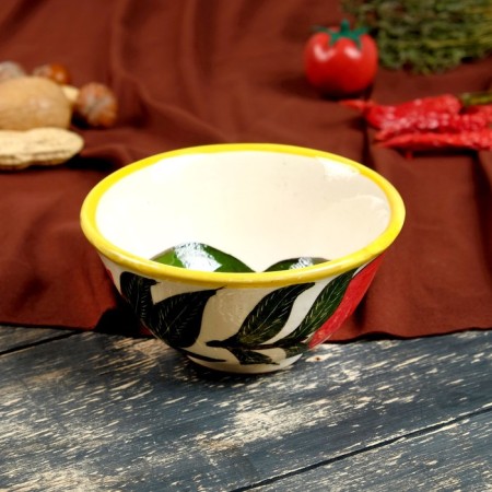 Set of Tea Rishtan Ceramics "Grenates", 9 objects (kettle 1 l, Piala 0.5/0.3 l)-7