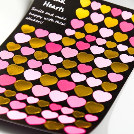 Plastic sticker "Hearts with gold" mix 26.5x15 cm-2