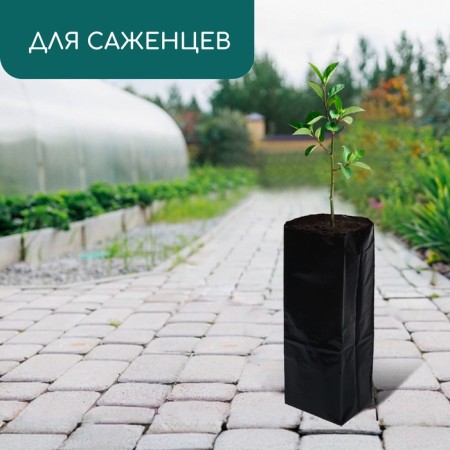Package for seedlings, 10 l, 14 × 45 cm, polyethylene 120 μm thick, with perforation, black, Greengo-2
