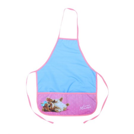 Apron for labor + sleevens, 485 x 395/250 x 160 mm, height 116-146 cm, calligrata, "cute cat"-1