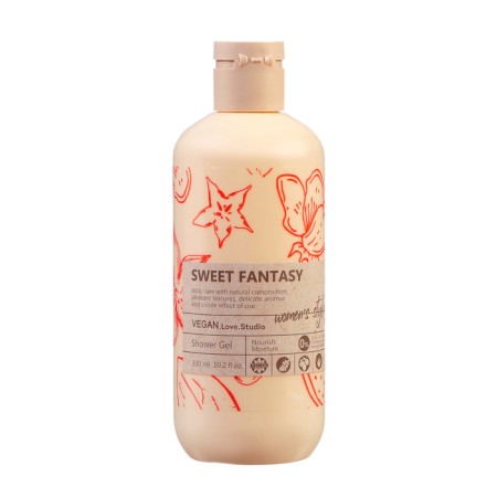 Women's shower gel Vegan. Love. Studio with fig extract and aloe vera, 300 ml
