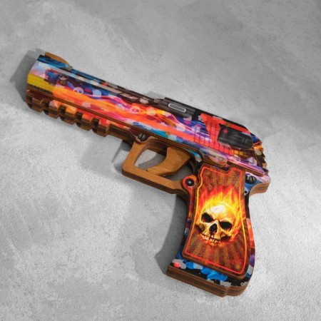 Wooden souvenir "Pistol-Razinokota" multi-colored-4